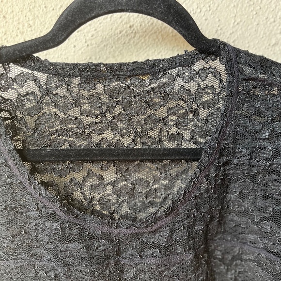 Lace Crop Top in Black w/ Long Sleeves - Picture 8 of 10